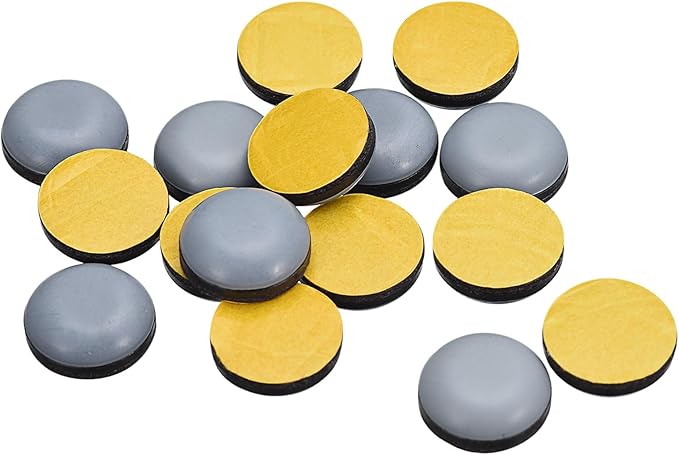 uxcell Furniture Sliders, 16Pcs 5/8" - PTFE Round Appliance Slider, Self-Adhesive Chair Glides, Chair Leg Floor Protectors for Carpet Hardwood Floors