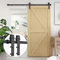 CCJH 6.6FT Sliding Barn Door Hardware Kit Heavy Duty for Single Wood Door