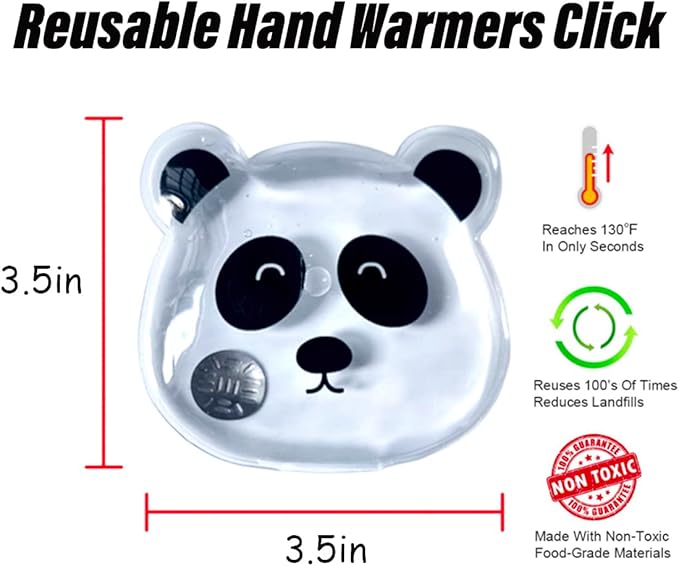 Reusable Click Instant Heat Packs, Pocket Hand Warmers, Snap It Hot/Cold Gel Heating Pad for Adults & Kids, Instant Hot Pad, Hot Compress, Hand Click Gel Warmers for Body