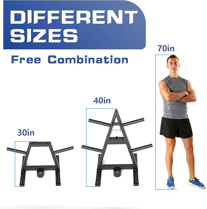 A-Frame Weight Plate Tree for 1" Olympic Plates - Holds 300 lbs, Dumbbell Rack and Home Gym Storage Stand - Organize Your Workout Area