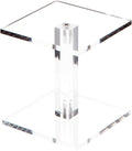 Plymor Clear Acrylic Square Barbell Pedestal Display Riser, 4.5" H x 4" W x 4" D (1/4" thick) (6 Pack)