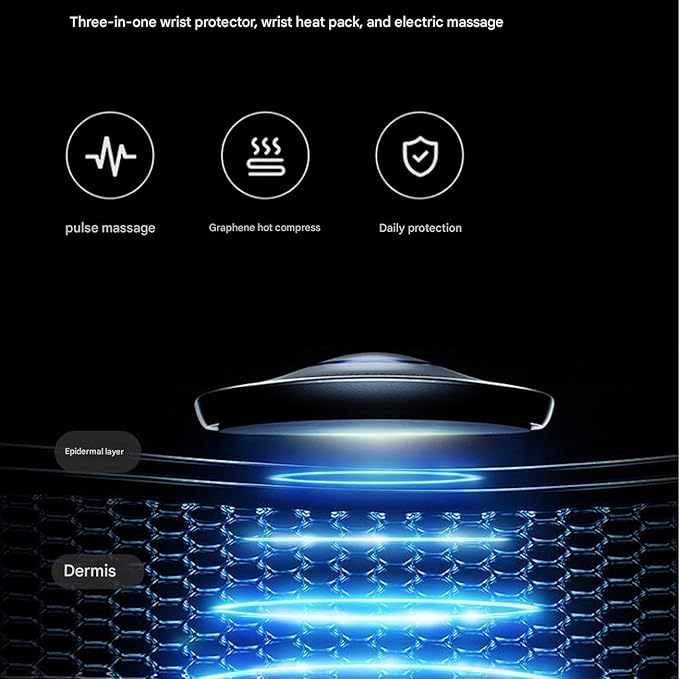 Cordless Wrist Heating Pad, Adjustable 3 Heat Levels Hand, Rechargeable Wrist Tendon Massager, Wearable Hand Heating Pad, for Office,Outdoor Sports (1Pcs)