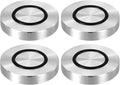 uxcell M8 Thread 50mm / 2" Dia 10mm Thick Aluminum Circle Disc Glass Top Adapter 4pcs Round Solid Table Feet Pad Plate Hardware with Anti-Slip Rubber Ring