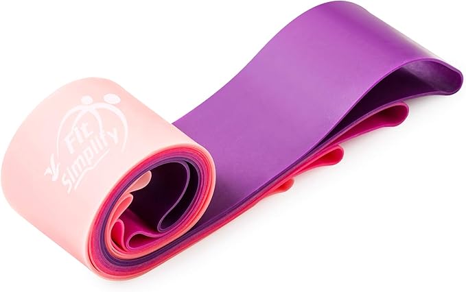 Fit Simplify Resistance Loop Exercise Bands with Instruction Guide and Carry Bag, Set of 5