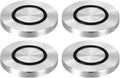 uxcell M8 Thread 50mm / 2" Dia 6mm Thick Aluminum Circle Disc Glass Top Adapter 4pcs Round Solid Table Feet Pad Plate Hardware with Anti-Slip Rubber Ring
