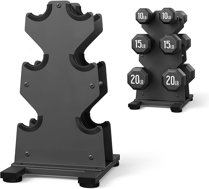 Dumbbell Rack Stand Only, 7-Tier | 5-Tier | 3-Tier Weight Rack for Dumbbells, Wide-Slot No-Interference Design, Solid Steel Construction Weight Holder for Home Gym, Dumbbell Storage Rack (Rack Only)