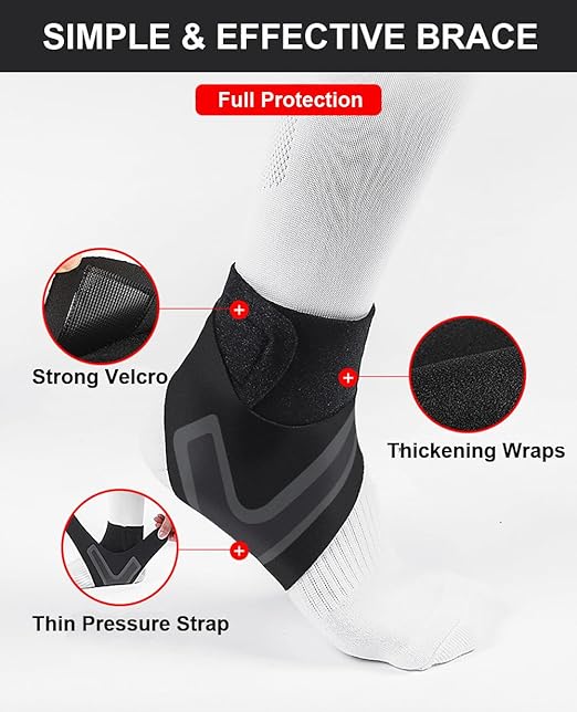 SUJAYU 2 Pack Ankle Brace & Elastic Supports for Men & Women, Ankle Support Ankle Compression Sleeve, Ankle Wrap Ankle Sleeve Ankle Brace for Sprained Ankle (White, Small)