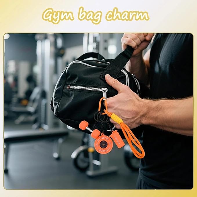 Fitness Gym Keychain Mini Dumbbell Weight Plate Sport Bottle Charm Motivational Gift for Gym Lovers Coaches Women Men