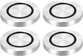uxcell M8 Thread 60mm / 2.4" Dia 10mm Thick Aluminum Circle Disc Glass Top Adapter 4pcs Round Solid Table Feet Pad Plate Hardware with Anti-Slip Rubber Ring