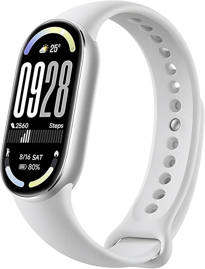 XIAOMI Mi Smart Watch Band 10, 5ATM Waterproof Fitness Step Tracker Sports Digital Smart Watch Health Band for Men Women, 1.72" AMOLED Display, 150+ Sports Modes (Glacier Silver)
