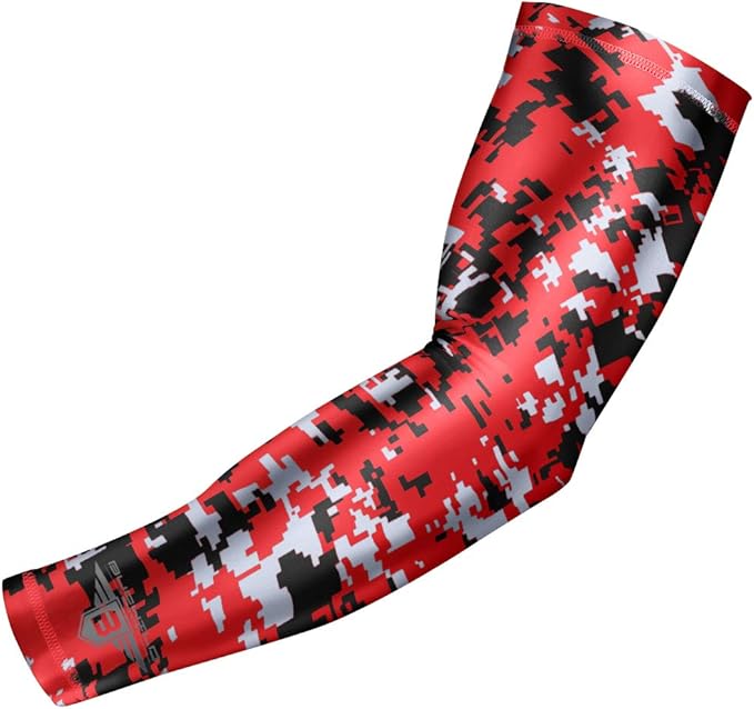 Bucwild Sports Compression Arm Sleeve - Youth & Adult Sizes - Baseball Football Basketball Sports (1 Arm Sleeve)