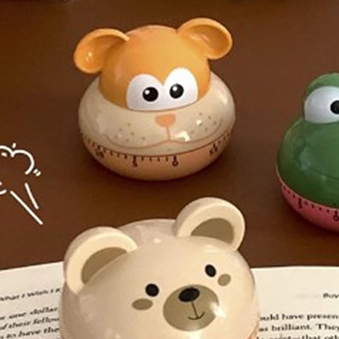 60 Minute Mechanical Kitchen Timers Cute Cartoon Animal Shape Mini Countdown Timer for Teachers Classroom Kids Homework Reading Adults Cooking Office (Dog)