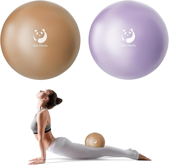 Slim Panda Pilates Ball, 9 Inch Small Exercise Ball, Anti Burst Mini Yoga Ball for Stability, Workout, Barre, Core Strength, Physical Therapy, Balance, Stretching