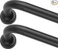 Black Curtain Rods 2 Pack,1 Inch Disc Curtain Rods for Windows 48 to 88",Blackout Wrap Around Curtain Rod with Aluminum Finials and Brackets,No Screw Disassembly Adjustable Curved Curtain Rod
