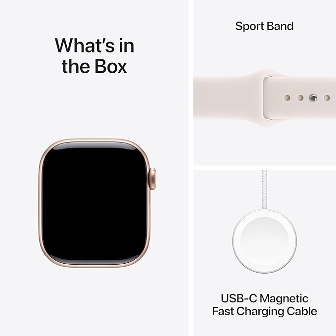 Apple Watch Series 11 [GPS 42mm] Smartwatch with Rose Gold Aluminum Case with Light Blush Sport Band - S/M. Sleep Score, Fitness Tracker, Health Monitoring, Always-On Display, Water Resistant