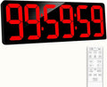 17.2" Large Digital Timer Wall Clock with Remote Control, Count Down Up Digital Timer, Auto DST LED Big Digital Clock for Bedroom Kitchen Living Room Office Gym Home Decor, Red