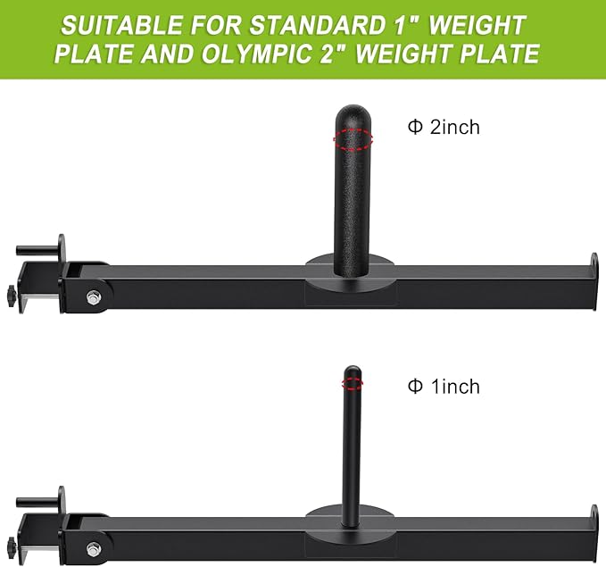 Kipika Power Rack Attachment for 5/8" & 1" Holes - Heavy Duty Home Gym Equipment for 2x2 or 3x3 Squat Rack, Adjustable and Easy to Install