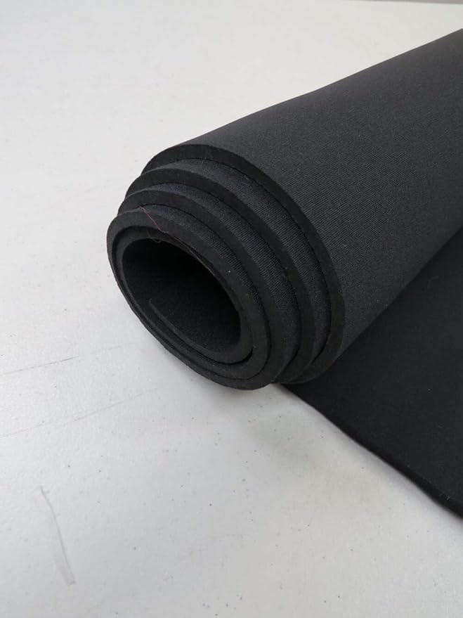 Neoprene Bonded Sponge Waterproof Wetsuit Fabric Black 1MM, 2MM, 3MM, 4MM, 5MM Thick Sold by The Foot (5MM)