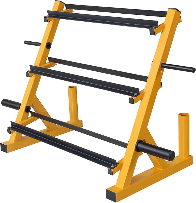 Heavy Duty 3 Tier Dumbbell Rack Multifunctional, Weight Rack For Dumbbells, Home Gym Equipment, Suitable For Storage Of Dumbbell, Kettle Bell, Barbell Plate, Barbell Bar