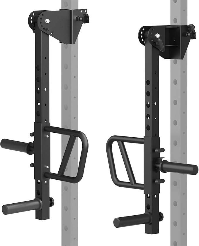 Adjustable Lever Arms, 350LB Capacity Power Rack Attachments Multi-Grip Handles for Full-Body Strength Training, Fits 1" & 2" Weight Plates and 1" Hole Design