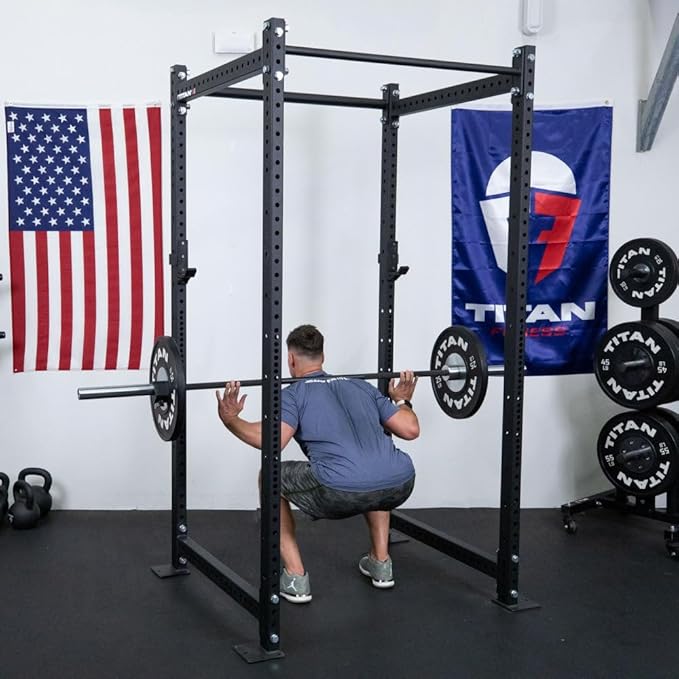 Titan Fitness T-3 Series Power Rack, 1,100 LB Capacity Cage for Weightlifting and Strength Training
