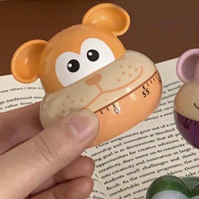 60 Minute Mechanical Kitchen Timers Cute Cartoon Animal Shape Mini Countdown Timer for Teachers Classroom Kids Homework Reading Adults Cooking Office (Dog)