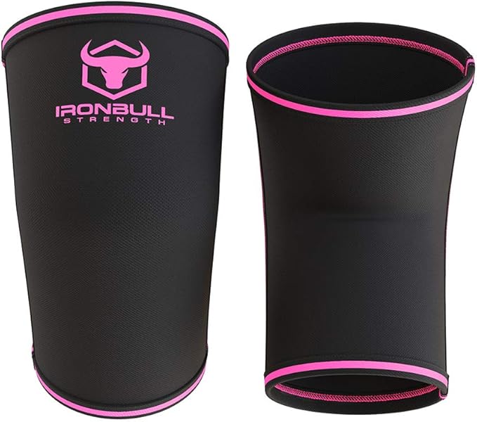 Elbow Sleeves 5mm (1 Pair) - High Performance Elbow Sleeve Support for Weightlifting, Weight Training & Powerlifting - Best Compression Straps - for Men and Women (X-Small, Black/Pink)