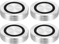 uxcell M8 Thread 35mm / 1.4" Dia 8mm Thick Aluminum Circle Disc Glass Top Adapter 4pcs Round Solid Table Feet Pad Plate Hardware with Anti-Slip Rubber Ring