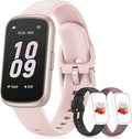 Fitness Tracker with 24/7 Heart Rate Monitor, Sleep Tracker - 3 ATM Waterproof Fitness Watch Calorie Step Counter Smart Watch Includes 3 Sport Bands for Android iOS Women Men, Mystic Rose