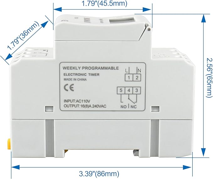 Baomain THC15A AC 110V Digital LCD Power Programmable Timer Time Switch Relay 16A Amp White