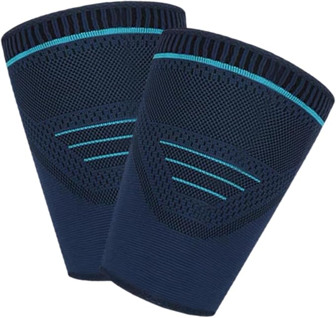 Healeved 2pcs Sports Compression Thigh Sleeves Leg Warmers, Elastic Running Leg Sleeves for Men, Navy Medium, Breathable Support for Outdoor Fitness and Muscle Protection