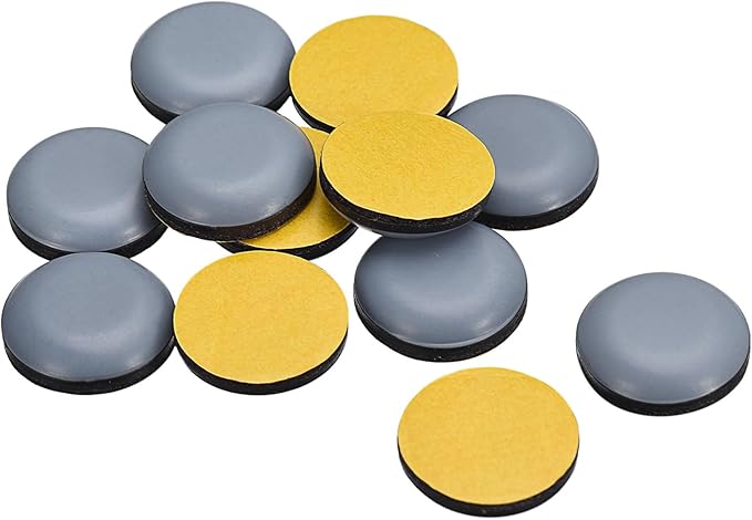 uxcell Furniture Sliders, 12Pcs 3/4" - PTFE Round Appliance Slider, Self-Adhesive Chair Glides, Chair Leg Floor Protectors for Carpet Hardwood Floors