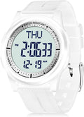 Beeasy Digital Watch for Men Women, 50M Waterproof, Ultra-Thin & Lightweight, 44mm Silicone Sports Watch with Alarm, Stopwatch, Countdown, Ideal for Gym, Running, School, Daily Wear
