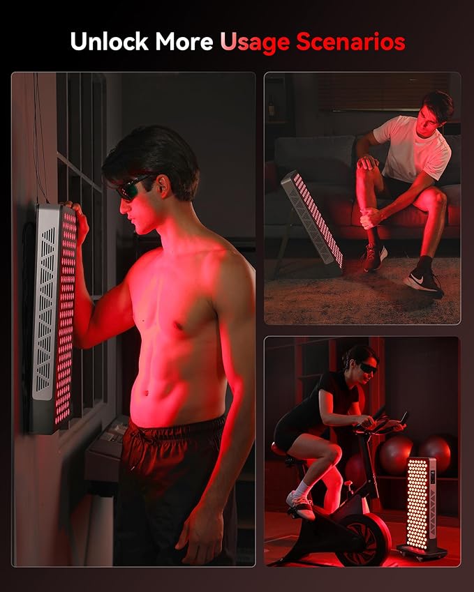 2026 Upgraded Red Light Therapy for Body Face, Dual Chip 660nm 850nm Red Light Panel with 3 Modes, Dimmable & Timer, Infrared Light Therapy for Home Office Gym, Basic 156 LEDs