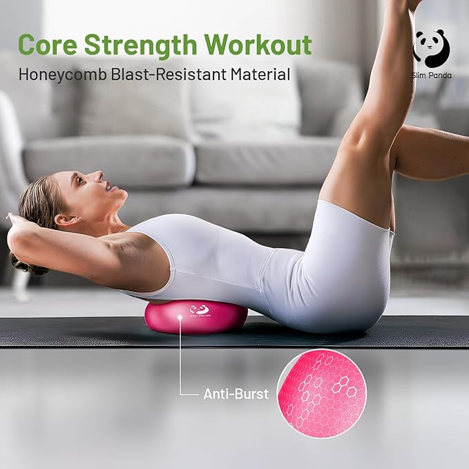 Slim Panda Pilates Ball, 9 Inch Small Exercise Ball, Anti Burst Mini Yoga Ball for Stability, Workout, Barre, Core Strength, Physical Therapy, Balance, Stretching