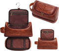 Mens Toiletry Bag for Travel,PU Leather Travel Toiletries Bag,Waterproof Toiletry Shaving Kit for Men,Personalized Gifts for Men Father's Day Birthday (Y)