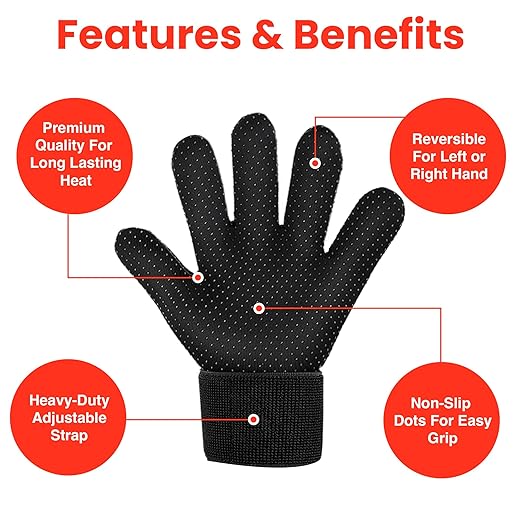 Microwaveable & Reversible Warming Arthritis Glove for Soothing Hand Pain Relief Heat Therapy for Arthritis Hands and Finger, Carpal Tunnel, Stiff Joints, Inflammation, Trigger Finger Heated Mittens for Men and Women