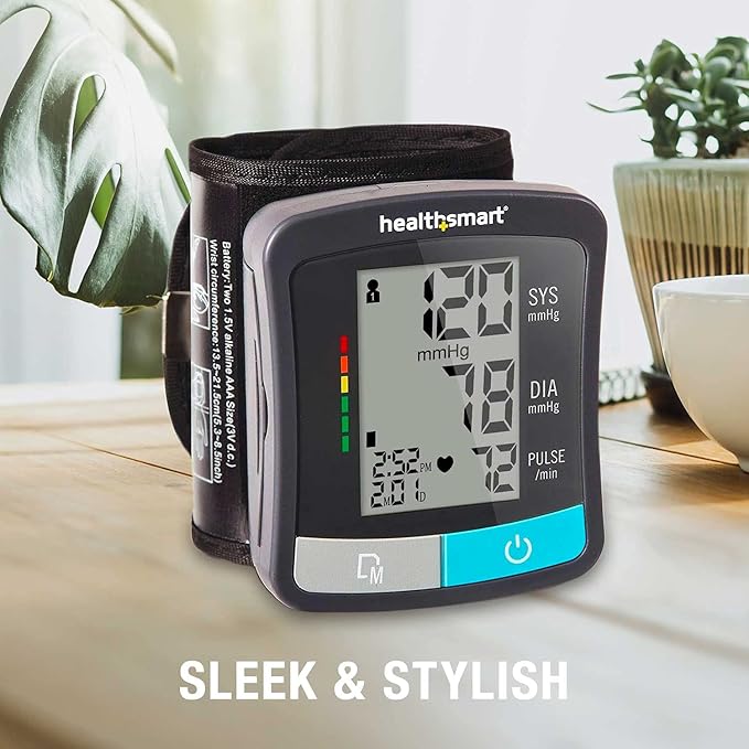 HealthSmart Digital Standard Blood Pressure Monitor with Automatic Upper Cuff that Displays Pulse Rate and Irregular Heartbeat, Stores up to 120 Readings for 2 Users (Pack of 48)