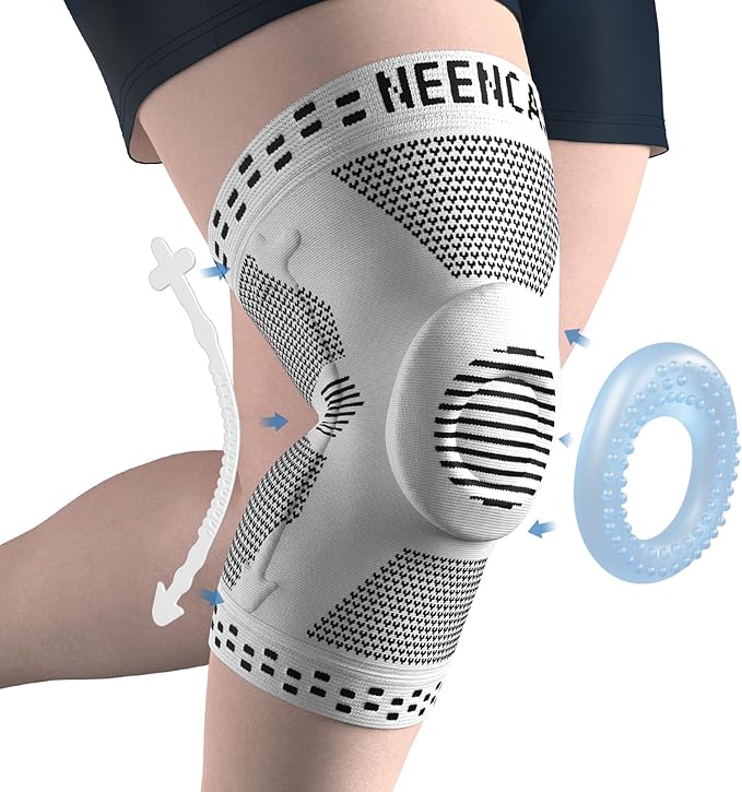 NEENCA Plus Size Knee Brace for Knee Pain, Knee Support with Side Stabilizers & Patella Gel Pad, Knee Compression Sleeve for Meniscus Tear, Arthritis Joint Pain Relief, ACL, PCL, All Sports. Plus Size