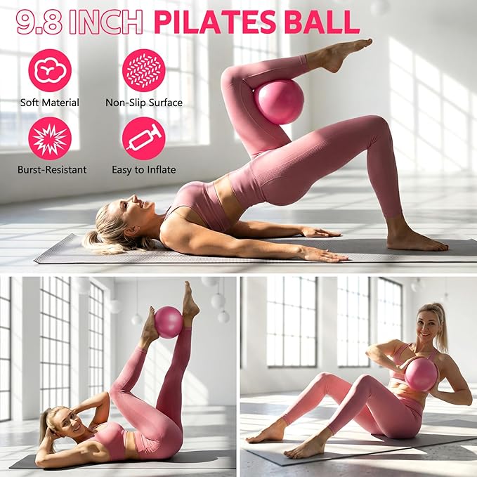 WALITO Home Pilates Kit for Women,Pilates Ring Set with Magic Circle,Resistance Bands,Figure 8 Workout Bands,Mini Ball, Compact Toning Fitness Essentials Starter Set Accessories Gift