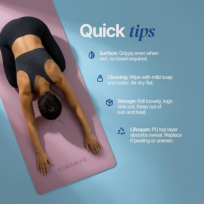 PU Rubber Premium Yoga Mat with Bag | Extra Thick Yoga Mat Thick | Pilates Mat | Gym Mats for Home Gym Floor Mat | Home Exercise Mats for Home Workout Accessories | Grounding Wel Workout Mats for Home Gym | Yoga Matt | Stretching Mat