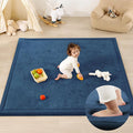 1.3" Thick Baby Play Mat for Floor Playpen, 71x79 Large Foam Tummy Time Mat, Padded Support Soft Plush Nursery Rug for Infant Kids Toddler Crawling Kick Activity (Royal Blue)