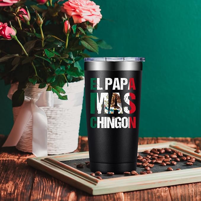 Regalo Para Papá - Regalo Para Papa Dia Del Padre - Mexican Dad Gifts for Christmas, Fathers Day - El Papa Mas Chingon Tumbler Cup 20 oz