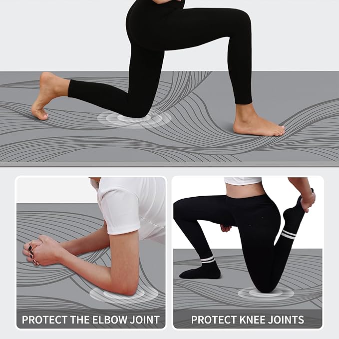 PAIDU Large Yoga Mat-72’x36’x0.4’ Extra Width ＆ Thick,Comfortable,Non-Slip Exercise Mat-Works Great on All Floor for Stretching,Yoga Studio,Gym or Home Workouts