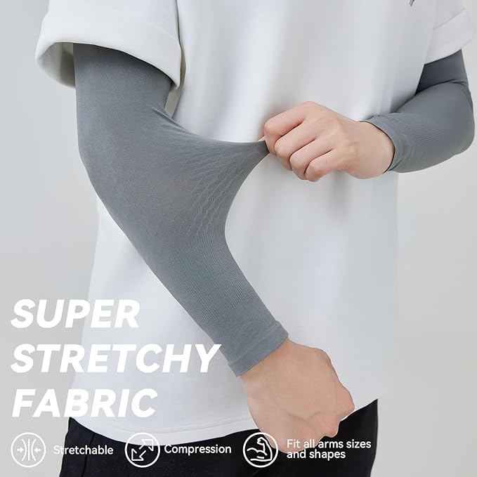 Arm Sleeves for Men Women to Cover Arms with Thumb Holes, Sun UV Protection Arm Warmers, for Volleyball Football Golf