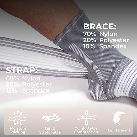NeoTech Care Adjustable Ankle Support Brace (Gray, Size L, 1 Unit)