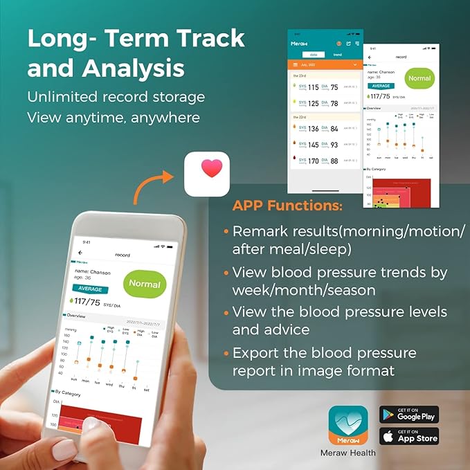 Blood Pressure Monitor Home Use, Blood Pressure Cuff Digital Arm, Blood Pressure Monitor Automatic Cuff 8.7-16.5" Bluetooth App Tracking Irregular Heartbeat Monitoring Black