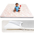Foam Baby Play Mat 50x50, Removable and Machine Washable Cover, Thicken Cushioning Playmat and Perfect for Playpen, Non-Slip Bottom, Easy to Clean for Infants, Toddlers & Babies(Rainbow)
