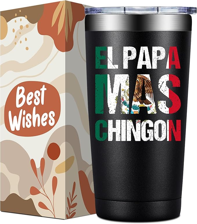 Regalo Para Papá - Regalo Para Papa Dia Del Padre - Mexican Dad Gifts for Christmas, Fathers Day - El Papa Mas Chingon Tumbler Cup 20 oz