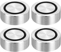 uxcell M8 Thread 40mm / 1.6" Dia 15mm Thick Aluminum Circle Disc Glass Top Adapter 4pcs Round Solid Table Feet Pad Plate Hardware with Anti-Slip Rubber Ring